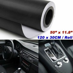 3D Car Interior Accessories Interior Panel Black Carbon Fiber Vinyl Wrap Sticker