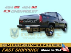 1990 1991 Chevrolet 1500 Truck 454 SS Bed Side & Tailgate Decals & Stripes Kit
