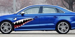 Complete Set 60″ Full Size Shark Mouth w/ Eye Die-Cut Vinyl Decals For Car Truck