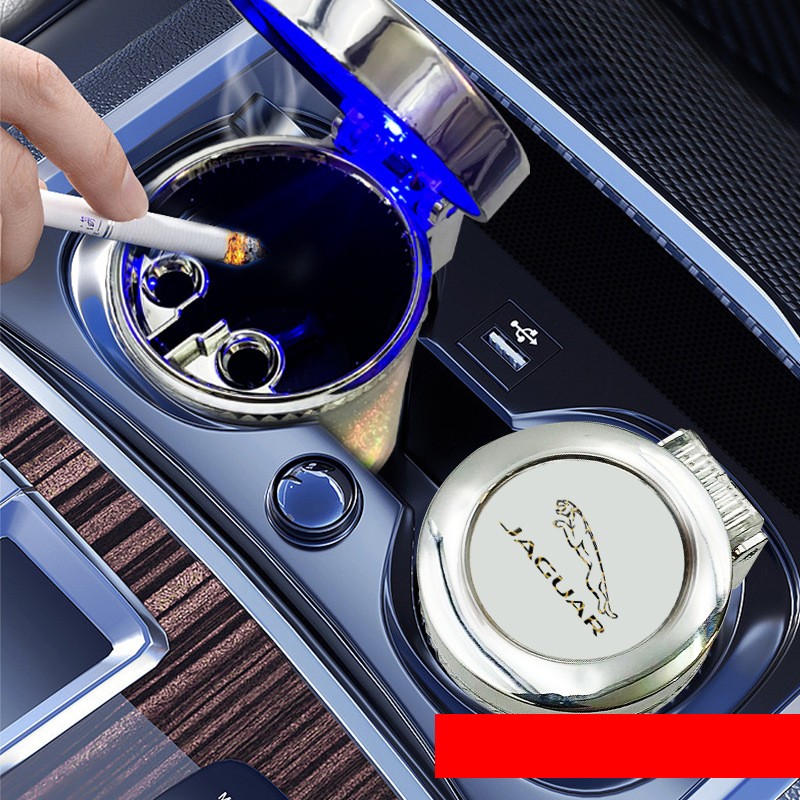 Colorful Car Ashtray with LED Light Cigar Ashtray Container Smoke Cup for Jaguar