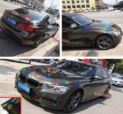 65FT Black BN Laser Gloss Mirror Chrome Chameleon Full Car Vinyl Wrap Sticker US