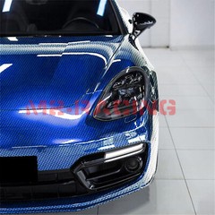 PET Squadron Carbon Fiber Gloss Royal Blue Car Vehicle Vinyl Wrap Decal Sheet