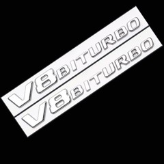 4PCS Chrome BADGES FOR MERCEDES G-CLASS G63+AMG+V8 BITURBO EMBLEMS W464