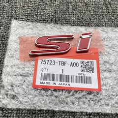 GENUINE OEM Silver+Red Si Emblem For Honda civic 2Dr 4Dr Trunk Rear JDM Badge