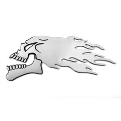 Motorbike Bike Fuel Tank Tribal Skull Flames Sticker Decals 2X 14cmx 6cm L/R