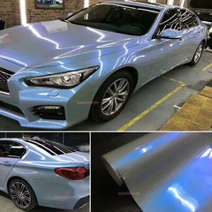Chameleon Pearl Metal Chrome Entire Auto Car Vinyl Wrap PVC Sticker Grey Blue AB