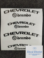 Chevrolet Brembo Brake Caliper Decal Vinyl Stickers Camaro Water resistant