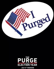 Three Pcs. Set I Purged Election Year Movie Sticker Decal Shiny Vinyl 3.5″X2.5″