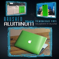 Green Brushed Aluminum Metallic Vinyl Film Wrap Sticker Decal Bubble Free Air