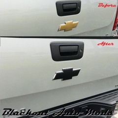 Matte Black Vinyl BowTie Tailgate Emblem Overlay 2007-2013 Chevrolet Silverado