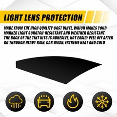 FOR 2022-2024 Honda Civic Headlight Cutout Side Marker SMOKE Precut Vinyl 2-10X