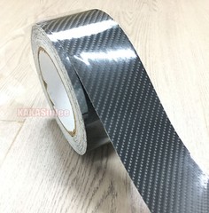 2″ Wide Black 5D / Decal Car PVC Grain Carbon Fiber Vinyl Tape Wrap Sticker Trim