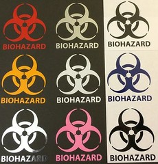 NEW LIME GREEN BIOHAZARD LOGO WARNING DANGER ZOMBIE OUTBREAK VINYL DECAL STICKER