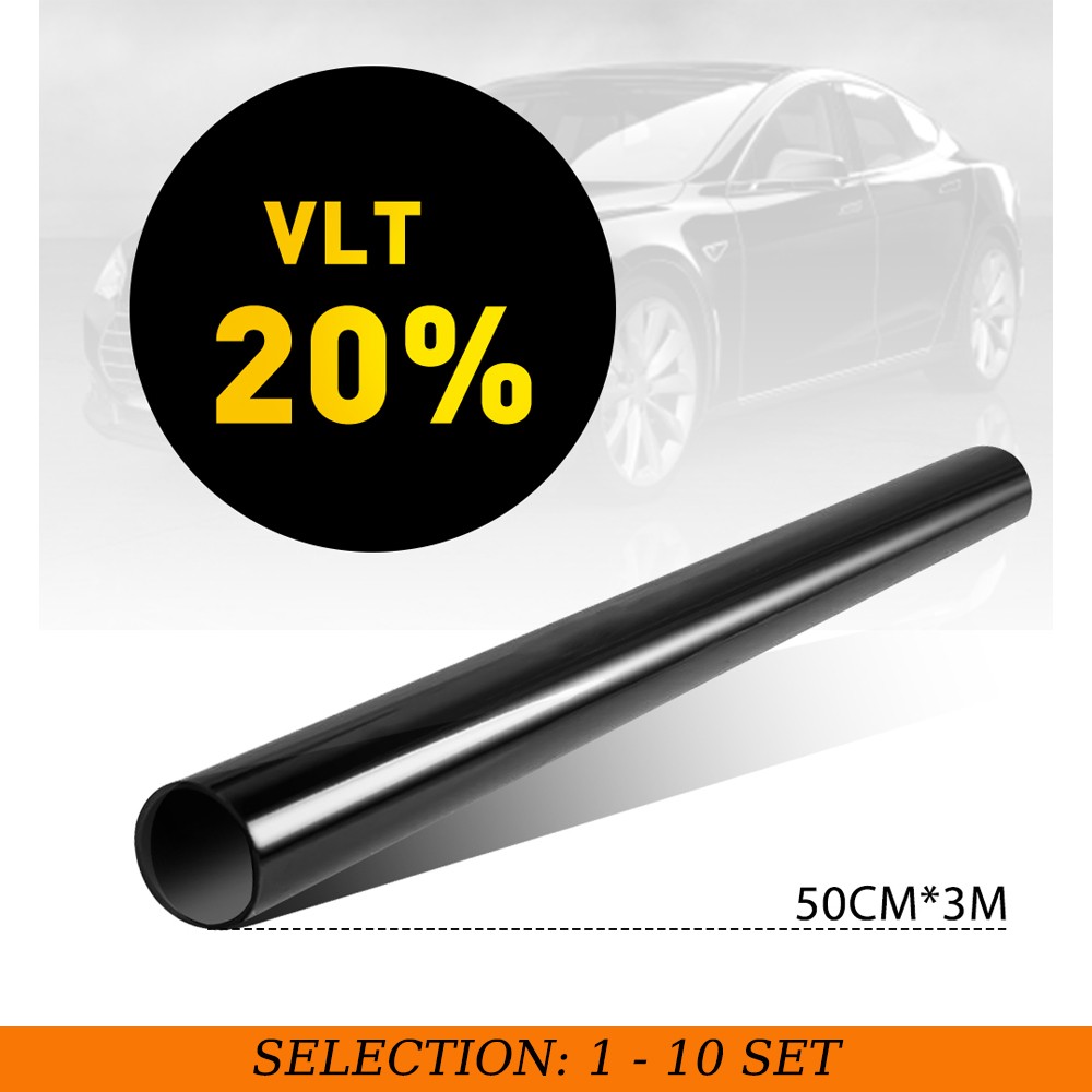 1-10X 20″x10ft 20% VLT Car Window Tint Film Heat Insulation UV Block Privacy Kit