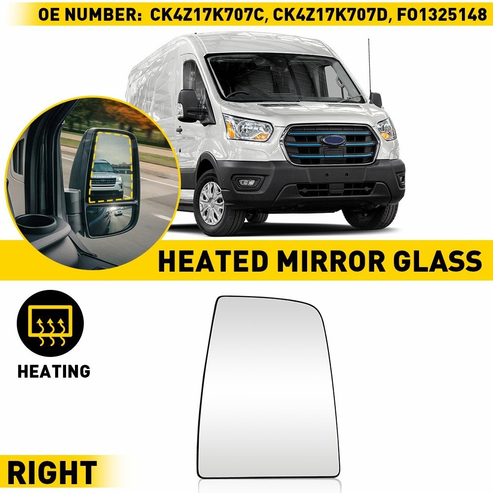 1/2Set Right Passenger Side Upper Mirror Glass fit Ford 15-22 Transit T150 250 3