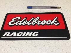 RACING PERFORMANCE EDELBROCK STICKER ,CARS ,CYLINDER HEADS,MANIFOLDS CARBURETTOR