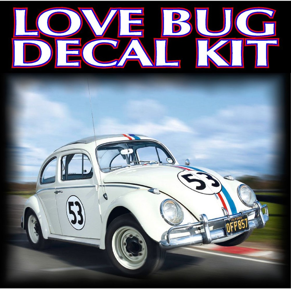 HERBIE “LOVE BUG” vehicle reproduction kit VW w/ extra stripe – LAMINATED