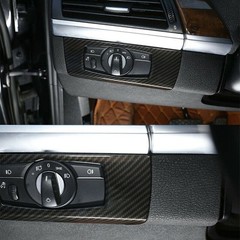 Real Carbon Fiber Headlight Switch Frame Cover Trim for BMW 3 Series E90 J