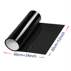 Glossy Black Headlight Taillight Fog Light Side Marker Vinyl Tint Film Kit