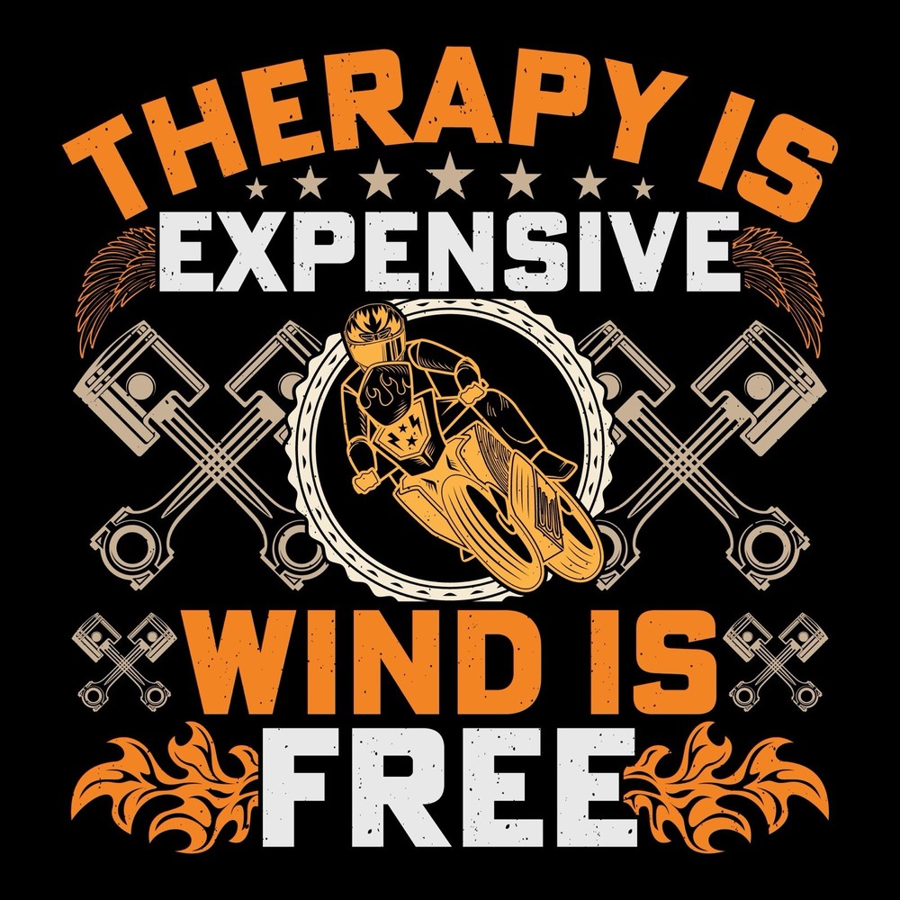 Funny Dirt Bike Quote Sticker (2 Inch) Motocross Therapy Expensive Wind Free !