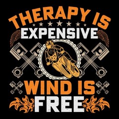 Funny Dirt Bike Quote Sticker (3 Inch) Motocross Therapy Expensive Wind Free !