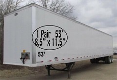 53′ Trailer Total Length Decal Sticker 1 Pair 8.5″ Tall x 11.5″ Wide