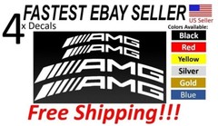 4x Caliper Vinyl Decal for Curved AMG Mercedes Benz Brake sticker FREE SHIPPING