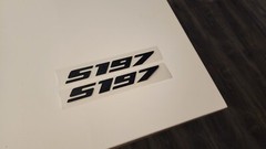 2pc S197 Mustang GT Car Vinyl Sticker Decal 1 X 8 Inches (Matte Black)