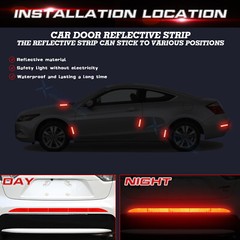 Car Auto Trunk Reflective Warning Sticker Tape Rear Bumper Safety Strip Decal