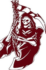 Grim Reaper Skull Robed Skeleton Scythe Car Truck Window Vinyl Decal Sticker