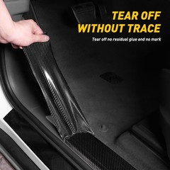 Carbon Fiber Protector Sticker Sill Scuff Cover Car Door Anti Scratch Strip 10 D