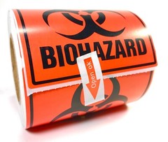Biohazard 3″ x 3″ Perforated Stickers 250 Count Roll Warning Safety Label