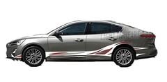 Fit For Ford Focus Graphics Flame Sticker Distorted Stripe Car Side Vinyl Decals