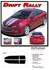 DRIFT RALLY Chevy Cruze Racing Stripes 2016-2019 Hood Vinyl Graphics Decals Kit
