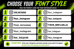 Custom Instagram Handle Vinyl Decal (x2) – Custom Size Car Decal Sticker