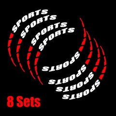 8pcs Car Tire Wheel Stickers 3D Permanent PVC Joined Tire Decal Accessories