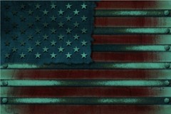 Rustic American Flag Teal 24×36 Car Wrap Graphic Decal Vinyl Bike Motorcycle USA