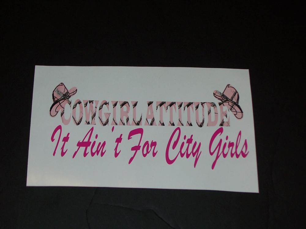 Cowgirl Attitude 7″ X 11″ Camo Decal Sticker FIT All YR car Truck SUV Stickers