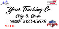 Custom USDOT Truck Door Decals Set of 2 Company Name City State