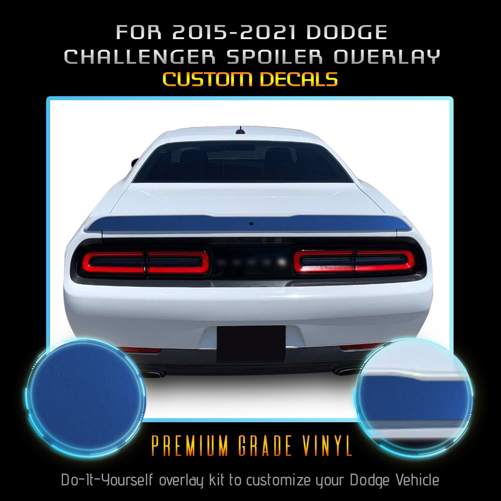 For 2015-2021 Challenger Spoiler Graphic Overlay Decal V2 – Satin Metallic Vinyl