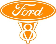 Ford V8 Vintage Old Style Decal 5.6″w x 4.5″h