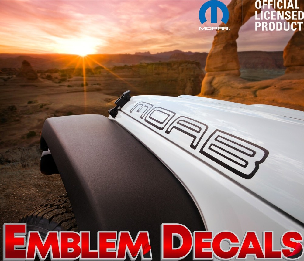 Jeep Wrangler MOAB Hood Decals 2018 2019 2020 2021 2022 2023 2024 2025