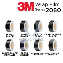 3M 2080 Black Vinyl Wrap Roll Kit Blackout Chrome Delete1 Window Trim Door Trim