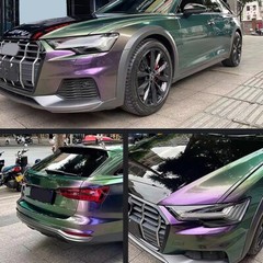 Chameleon Green to Purple Car Vinyl Wrap Sparking Diamond Glitter Car Body Film