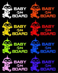 Baby on Board incredibles Baby #1 Die Cut Car Decal sticker cute baby 7″ (W)