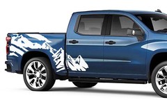 Bed mountains graphics stickers decal compatible with Chevrolet Silverado