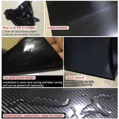5D Car/tablet Black Interior Accessories Panel Carbon Fiber Vinyl Wrap Sticke