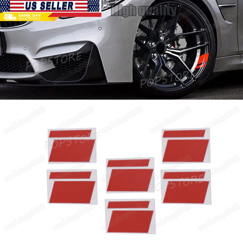 6PCS Reflective Stickers Car Wheel Hub Rim Stripe Tape Decal Decor Accessories