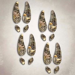 Deer Hunting Foot Prints Sticker Archery Camouflage Window Decal Set 4 Tracks