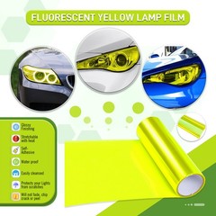 Car Light Tint Film, Neon Yellow Self Adhesive Car Headlight Tint Wrap Film Roll